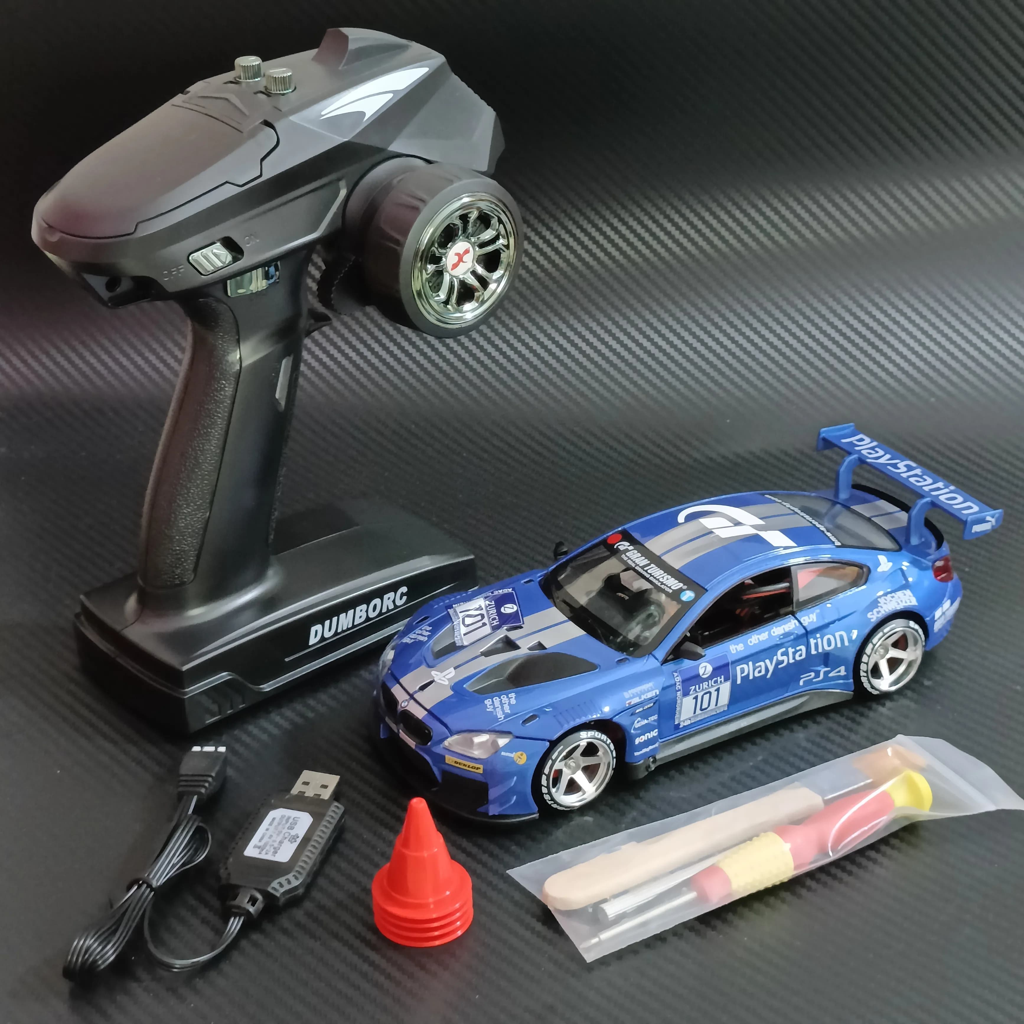 FATJAY 1/24 RC Mini-Q8 Drift Car RWD/AWD Modello di telecomando Auto da corsa con guscio in metallo