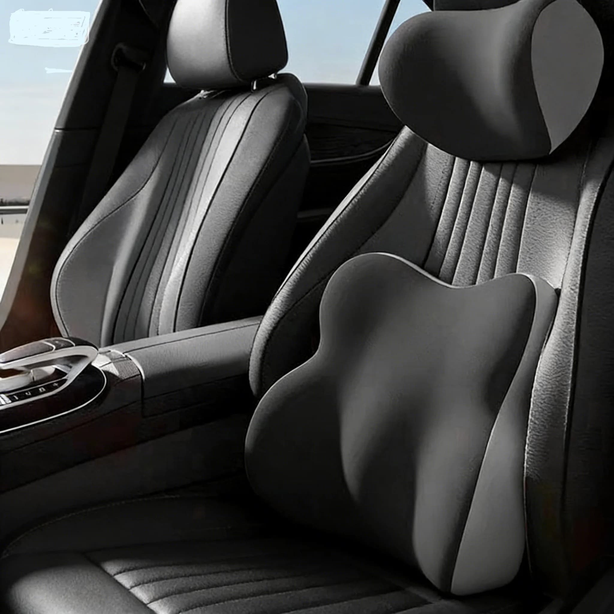 Cuscino Lombare per Auto in Memory Foam, Supporto per Schiena e Vita, per Sedile Auto, Casa e Ufficio, Allevia il Dolore