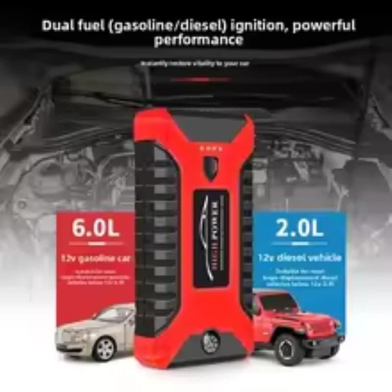 Avviatore di Emergenza Portatile per Auto, Booster di Emergenza 12V per Auto a Benzina e Diesel, SUV, Camion