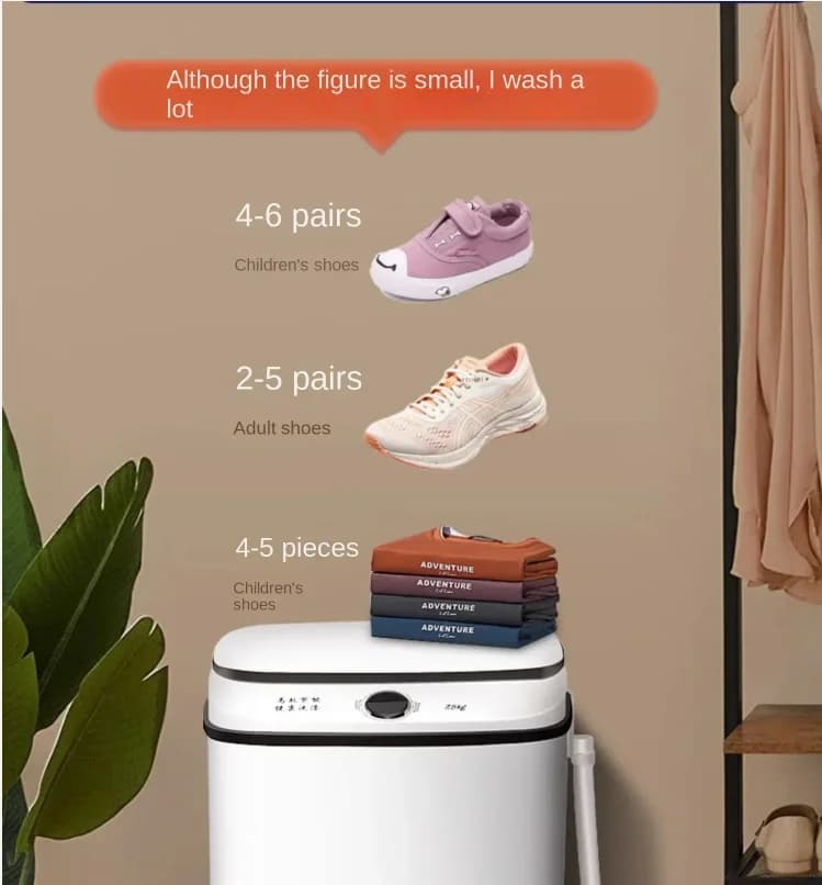 Lavatrice per scarpe 220V Macchina per lavare e asciugare le scarpe con spazzola piccola per uso domestico completamente automatica AD