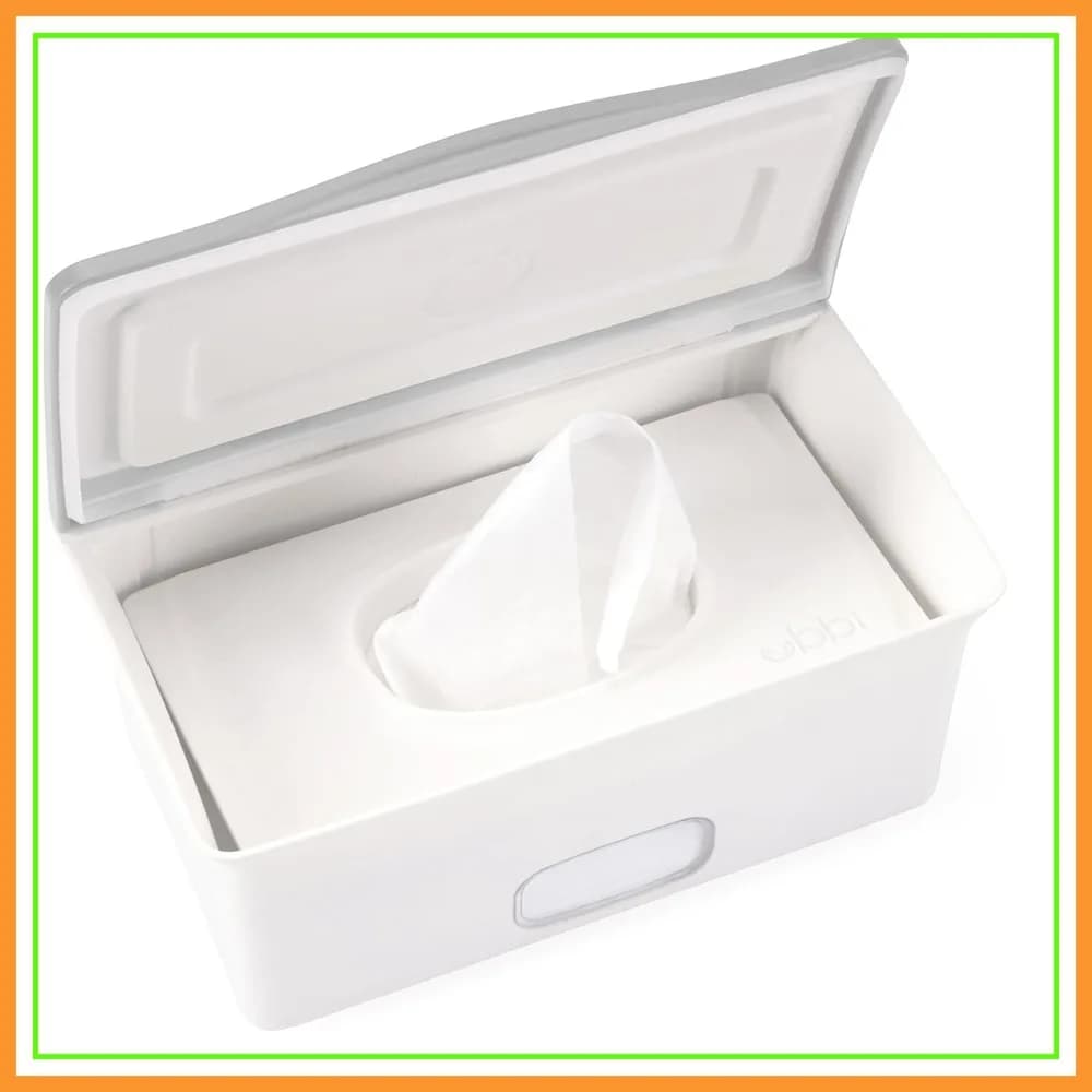 Dispenser per salviette per neonati con piastra pesata, mantiene le salviette fresche, piedini in gomma antiscivolo, grigio
