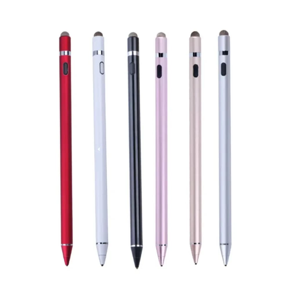 Penna stilo attiva universale per telefono, iPad, tablet, ricarica micro USB, matita per disegno su touch screen ad alta precisione multicolore