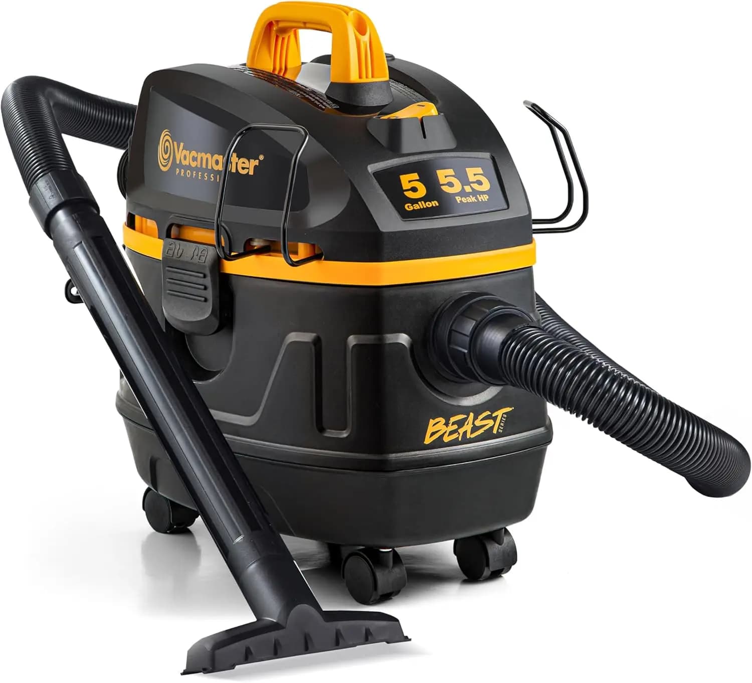 Aspirapolvere umido/secco da 5 galloni con 5,5 HP, 320 Watt d'aria, filtro a cartuccia e 9 accessori per una pulizia efficiente