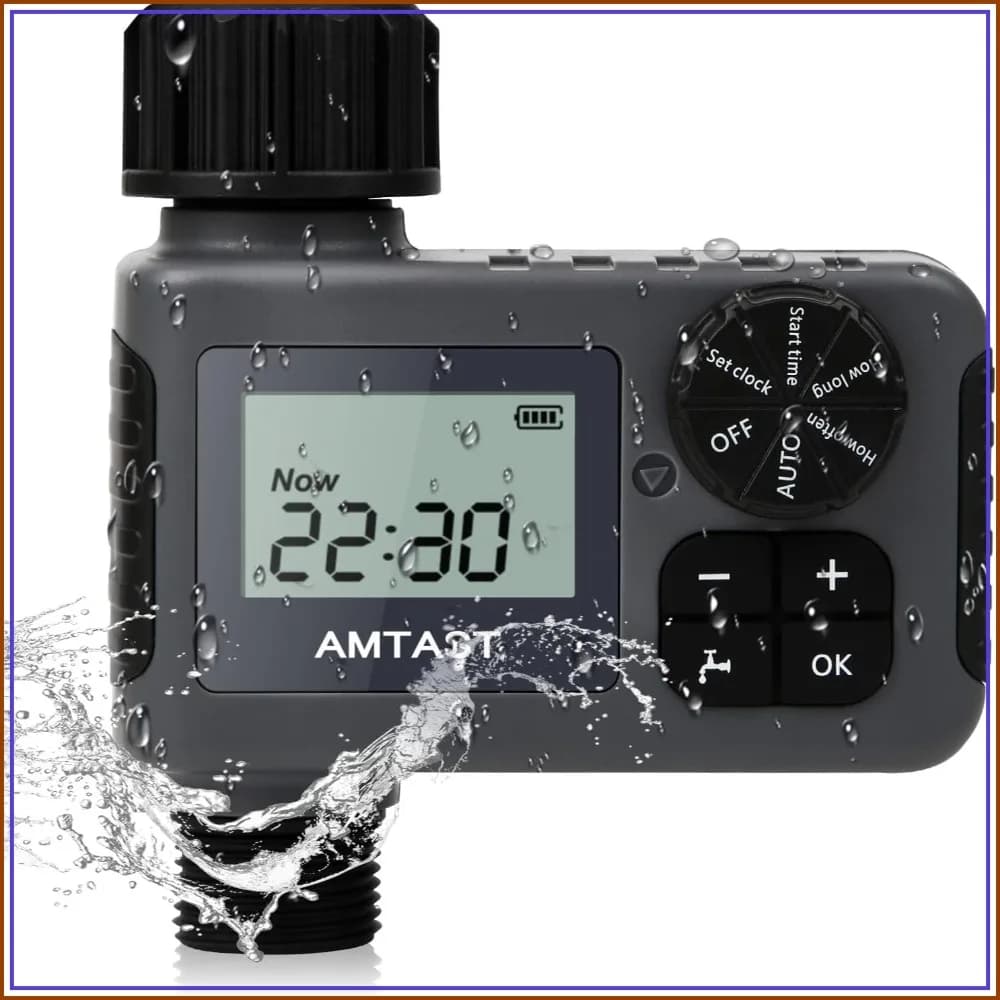 Programmable Garden Hose Timer with Rain Delay, Manual & Auto Drip Irrigation, 1 Outlet Black