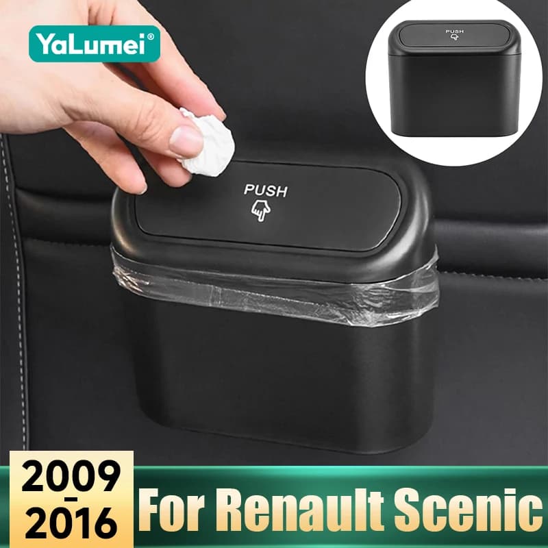 Per Renault Scenic III 3 MK3 2009-2012 2013 2014 2015 2016 Universale Auto Trash Bin Appeso Scatola di Immagazzinaggio Piazza Premendo Pattumiera
