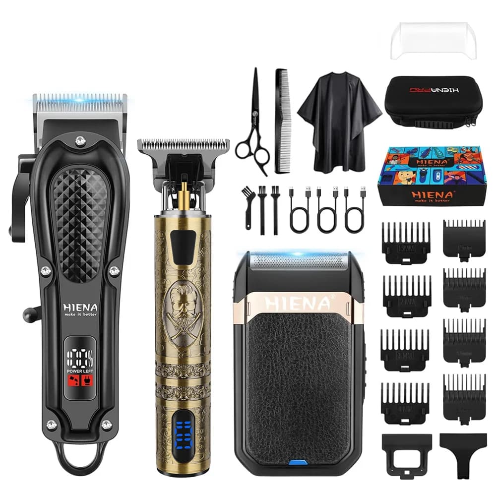 Haircut 3 in 1 with LED, haircut set with USB shaver, professional haircut for men, wireless haircut tools.