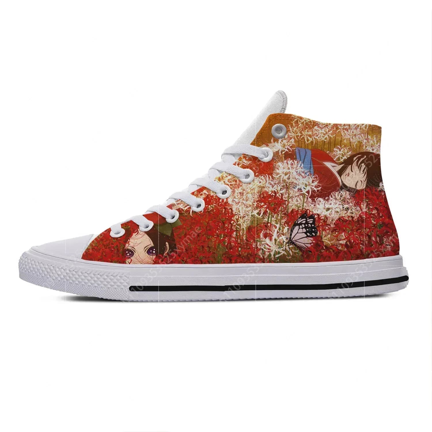 Hell Girl Enma Ai Jigoku Shoujo Mioyosuka Sneakers alte da uomo e da donna, scarpe da corsa casual in tela, stampa 3D, scarpe leggere