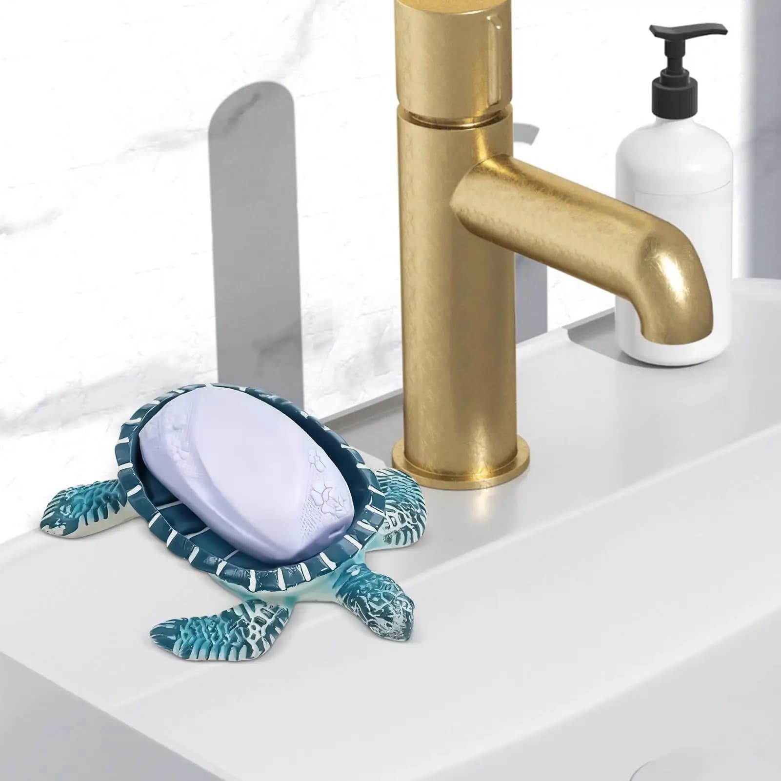 Portasapone da bar Dispenser di tartaruga Decor Portasapone autodrenante per lavello della cucina Bagno Vasca da bagno Doccia di casa Controsoffitto