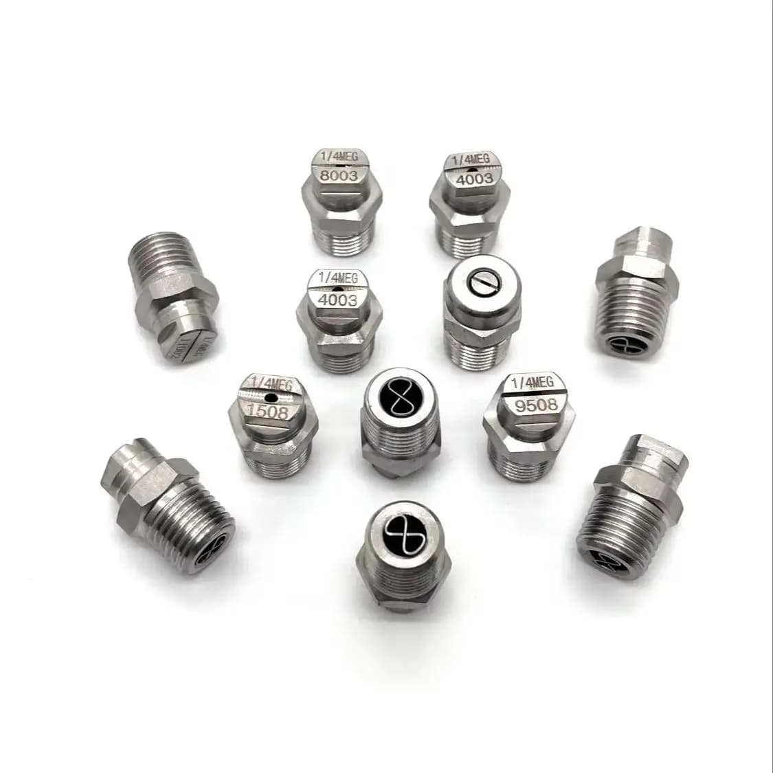 Ugello a Cono Diritto in Acciaio Inox 304 da 1/4 di Pollice, Ugello Spray ad Alta Pressione per Attrezzature di Pulizia Industriale