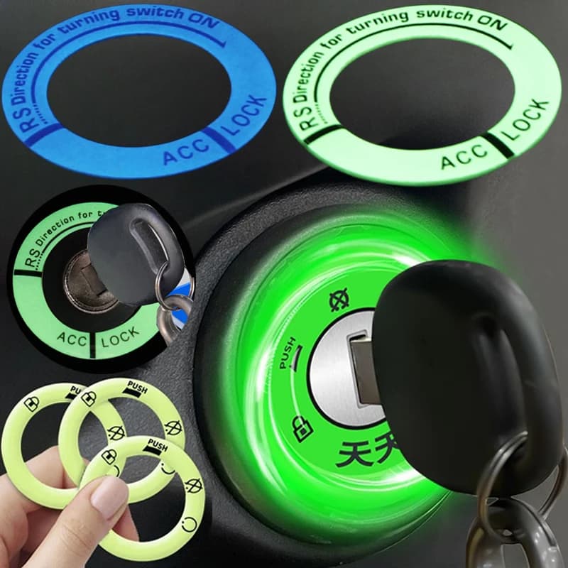 1/3 pz auto portachiavi adesivi luminoso 3D interni interruttore decalcomanie portachiavi moto circostante luce decorazioni notturne