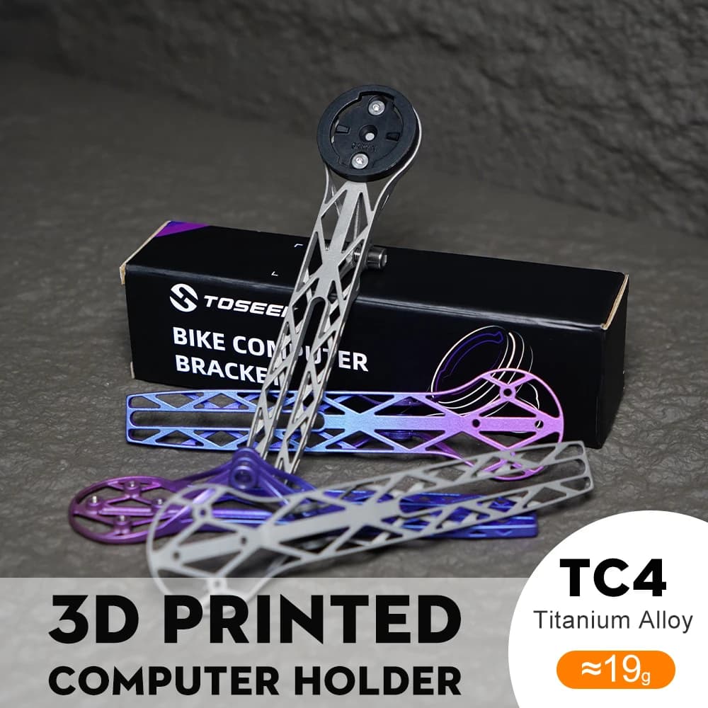 TOSEEK Lega di titanio Stampato in 3D Computer da bicicletta Staffa estesa Supporto per cellulare per bicicletta Supporto per bicicletta Wahoo Garmin Mount