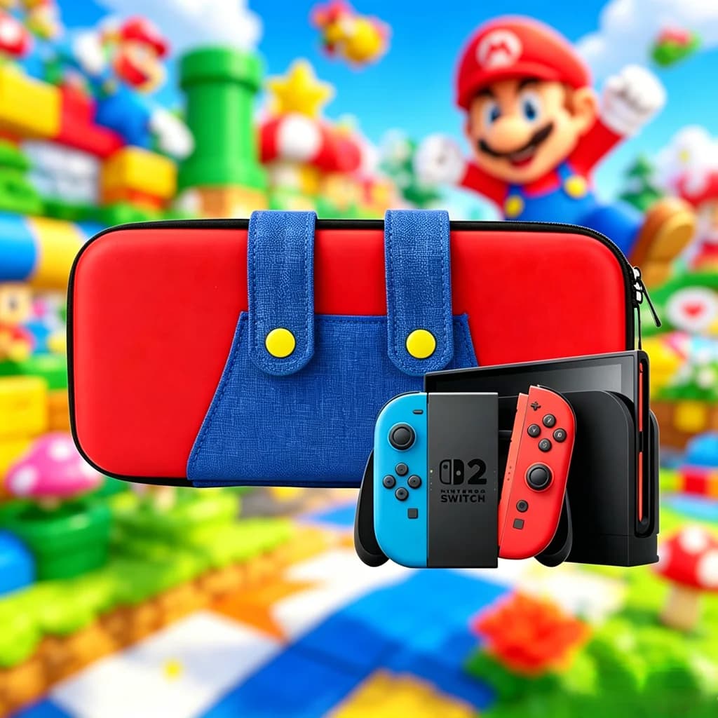 Custodia da trasporto per Switch 2 con design accattivante, borsa da viaggio rigida per console NS2 2025, custodia portatile con 12 slot per schede di gioco