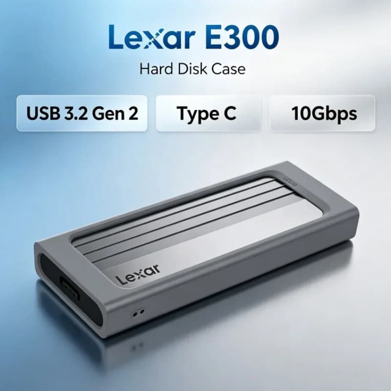 Lexar E300 Mobile Enclosure for 2230/2242/2260/2280 NVMe SSD M.2 USB 3.2 Gen 2 Type C External Hard Disk Case