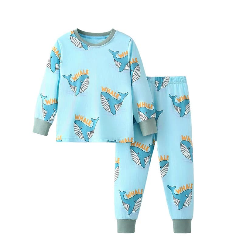 3-8T Whale Pants Long sleeves Homewear Animals Children's Clothing Set Autumn Spring Baby Costume Kids Dresses