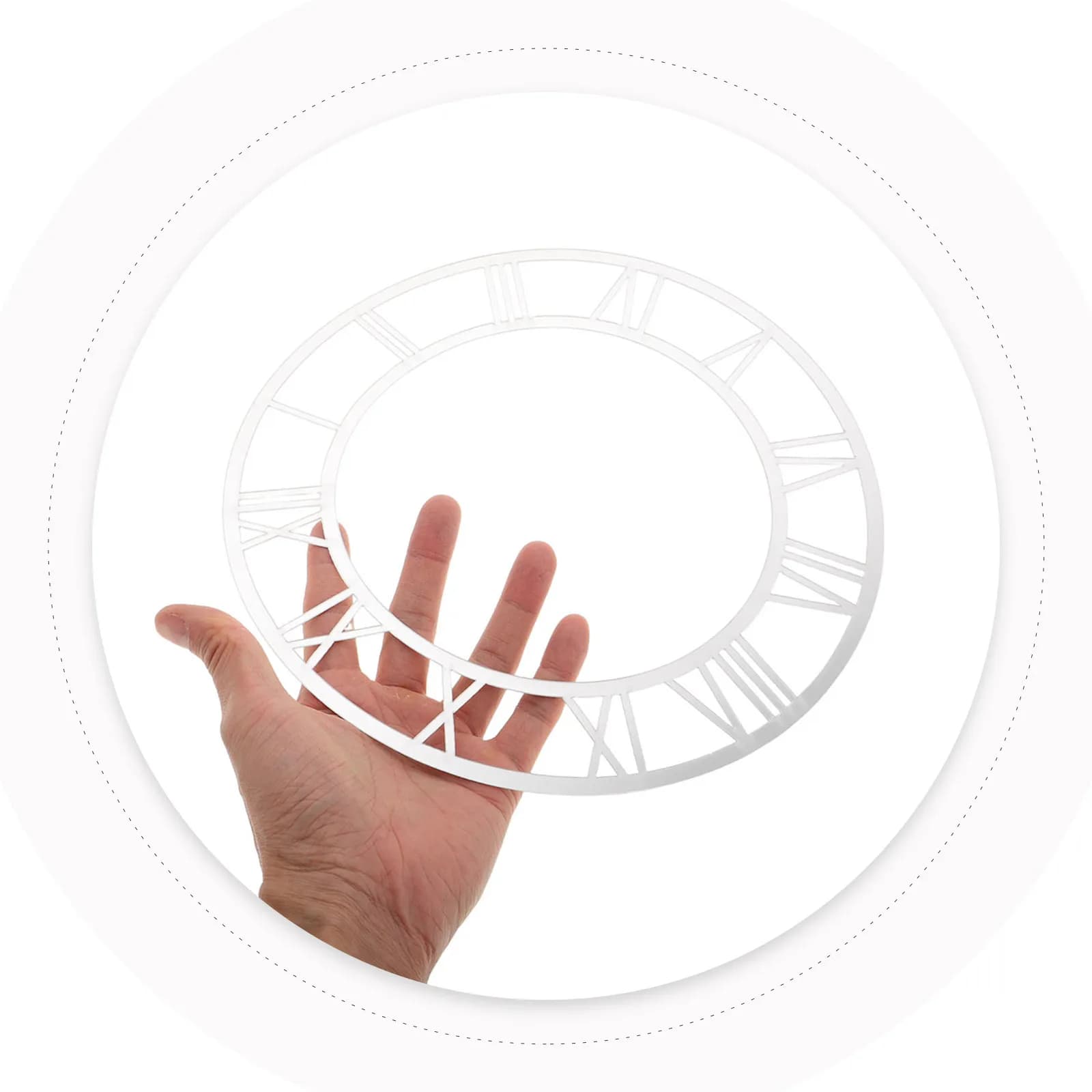 2 Pezzi Adesivi Murali a Specchio con Numeri, Orologio da Parete in Acrilico con Numeri Romani, Decorazione Rotonda a Specchio Fai-da-Te Autoadesiva