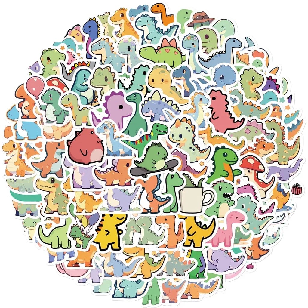 100 stickers scratched dinosaur short leg cute cartoon for decals for astucci for hand accounts for bicycle helmet