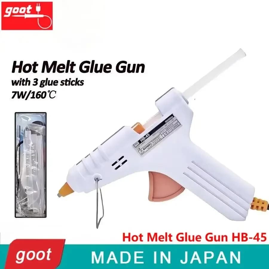 GOOT HB-45 Pistola per Colla a Caldo 7W con Stick di Colla da 7mm 160 ℃ Termometro per la temperatura ambiente domestica per artigianato e fai da te