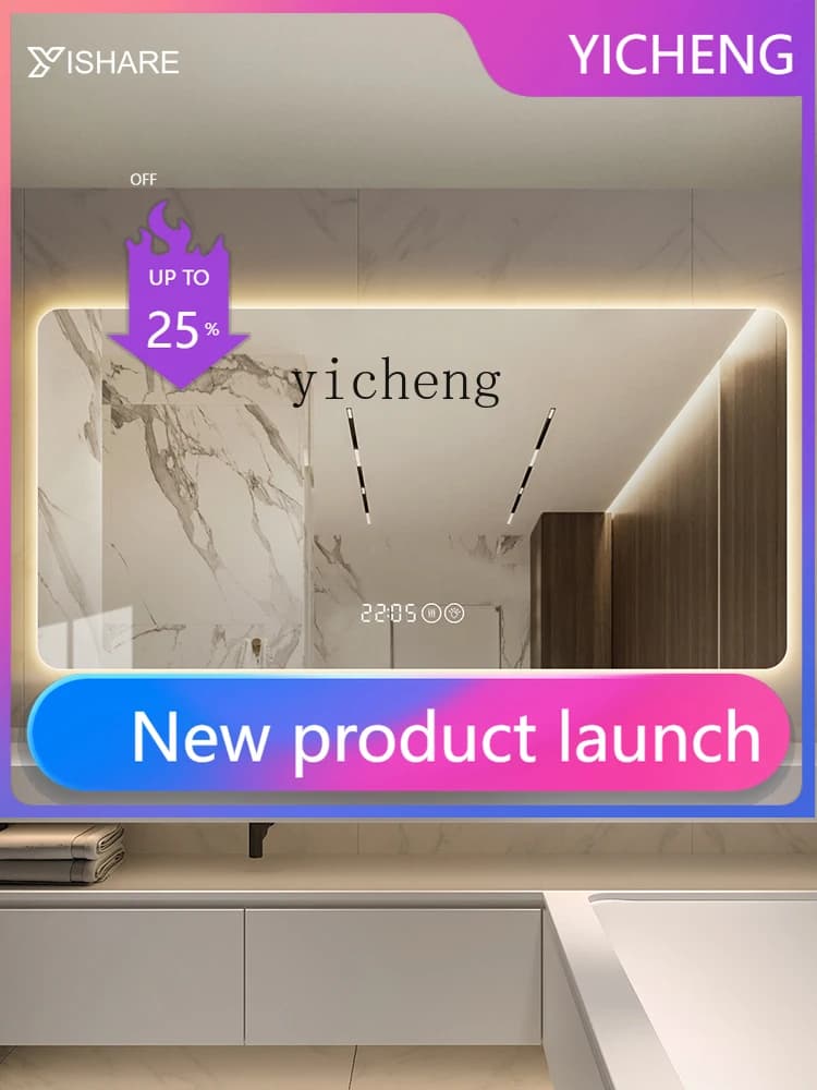 Specchio da bagno smart LYY, specchio da parete antiappannamento per bagno