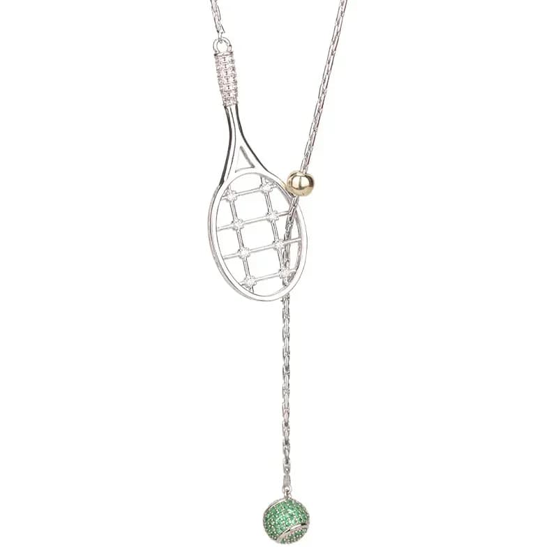 Semplice Racchette Da Tennis Collana Per Le Donne di Nuovo Modo di Sesso Femminile Dei Monili Della Catena del Maglione Collane Lunghe Accessori Del Vestito