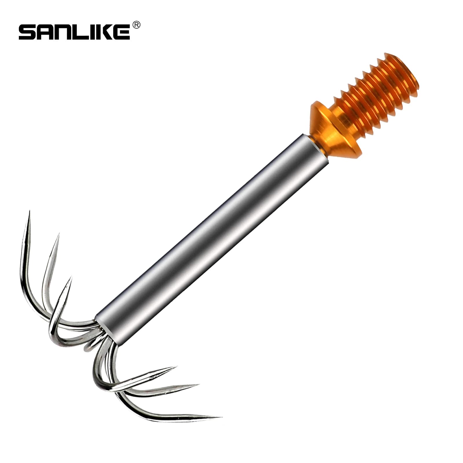 SANLIKE Gabbia da pesca Ancoraggio in acciaio inossidabile Seppie Calamari 5/7 artigli Ami da pesca Diametro filo da 1/2 pollice Attrezzatura da pesca Strumento