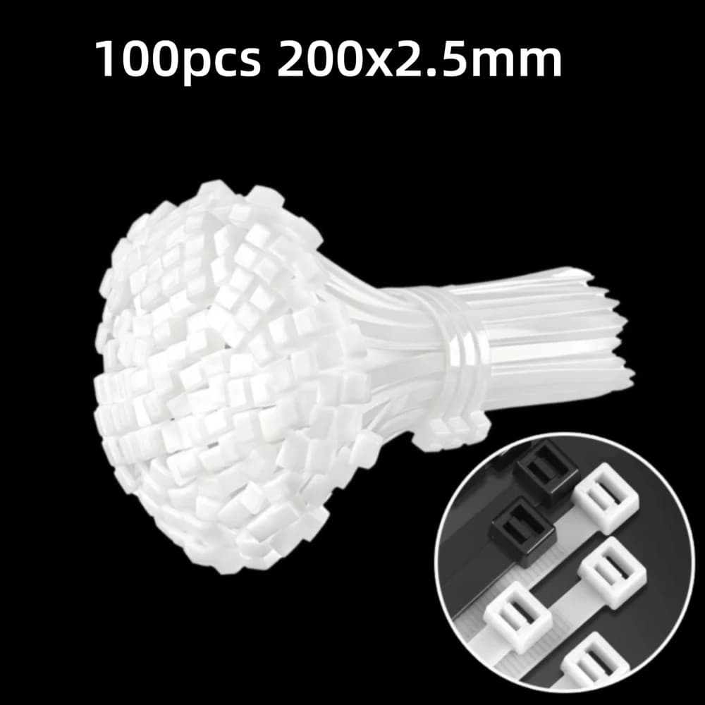 20/50100 Pz Multiuso Nylon Universale Fascetta Fibbia Autobloccante Fibbia In Nylon Fascetta Porta Fascette Fermo