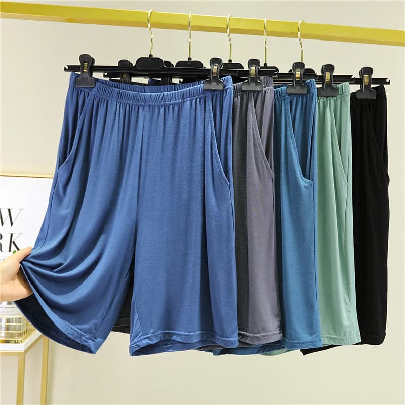Pantaloncini Larghi in Modal da Donna, Estivi, Taglie Forti, Modellanti, Casual, Sottili, a Vita Alta, per il Tempo Libero, Tinta Unita, a Gamba Larga