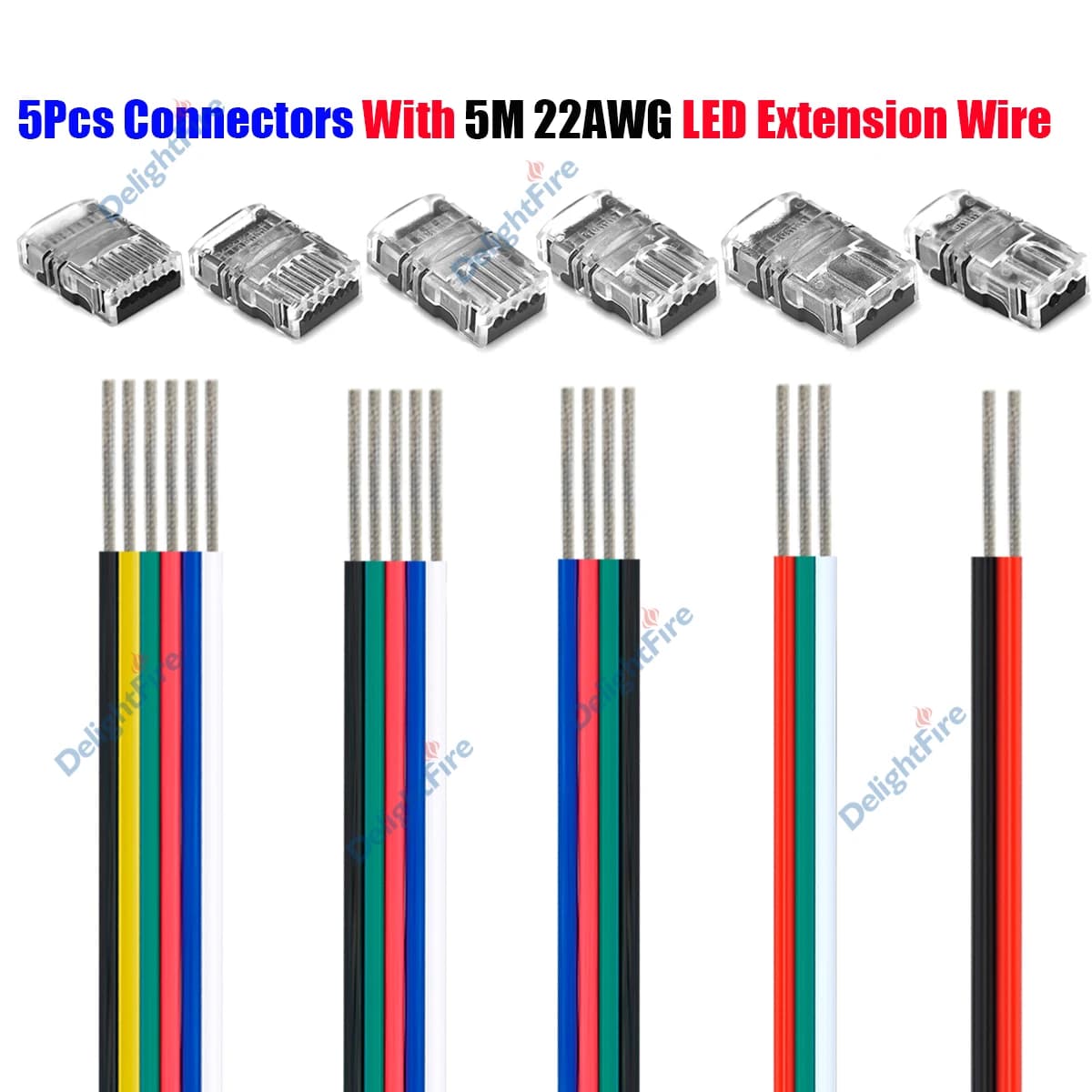 Cavi per strisce LED 2/3/4/5/6 pin con striscia LED da 8 10 12 mm a filo connettori senza saldatura per illuminazione LED RGB 5050 3528 SMD WS2812B
