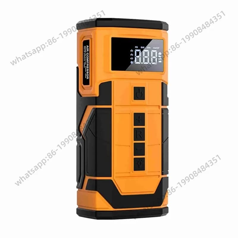 Avviatore d'Emergenza per Auto 600A di Picco, Gonfiatore Pneumatici a Ioni di Litio Senza Fili 150PSI 14.8V, Avviatore Multifunzione di Emergenza per Veicoli