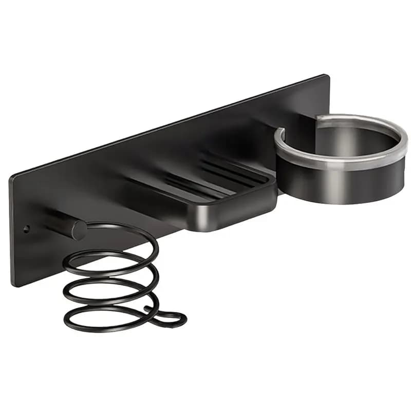 Wall organizer for hair dryer, iron curler and plate - Metal holder for hair dryer