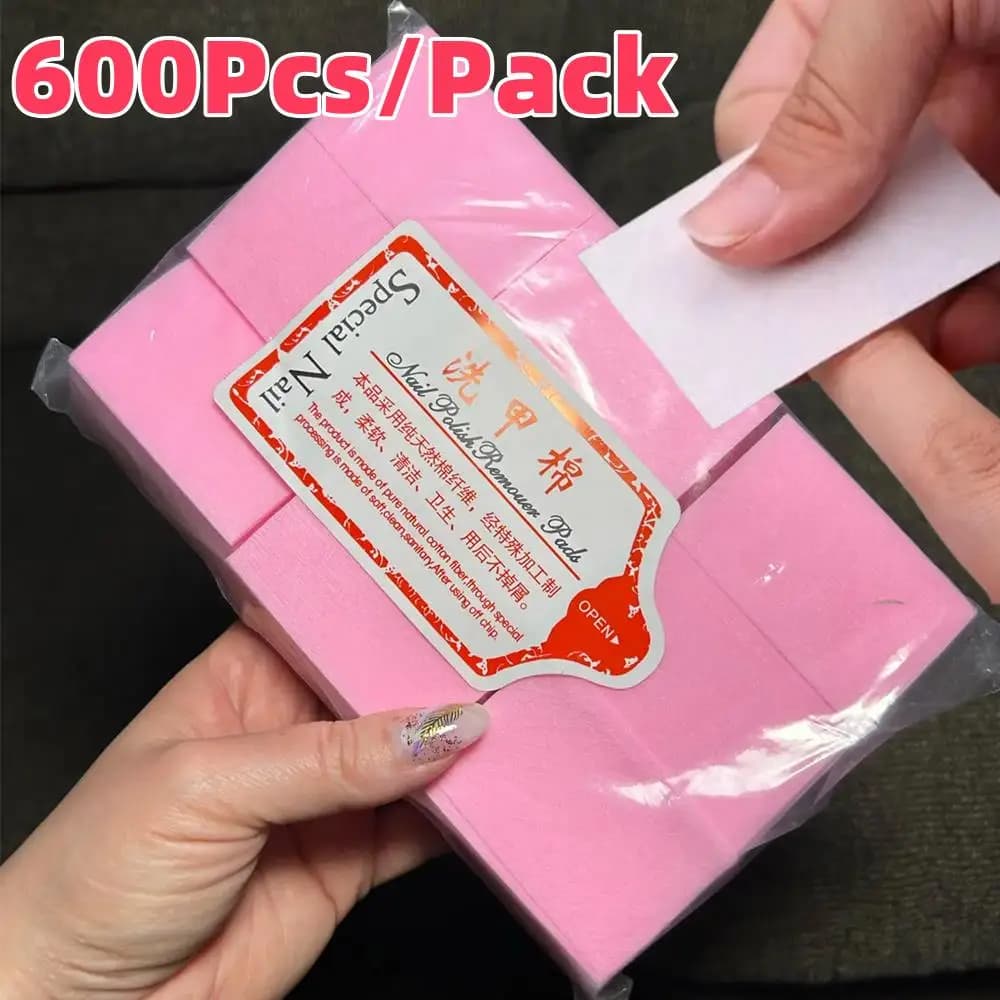 600 Pezzi/Confezione Dischetti di Cotone Senza Pelucchi per Rimozione Smalto, Salviette per Pulizia Gel UV, Tovaglioli per Manicure, Carta per Pulizia Trucco e Bellezza