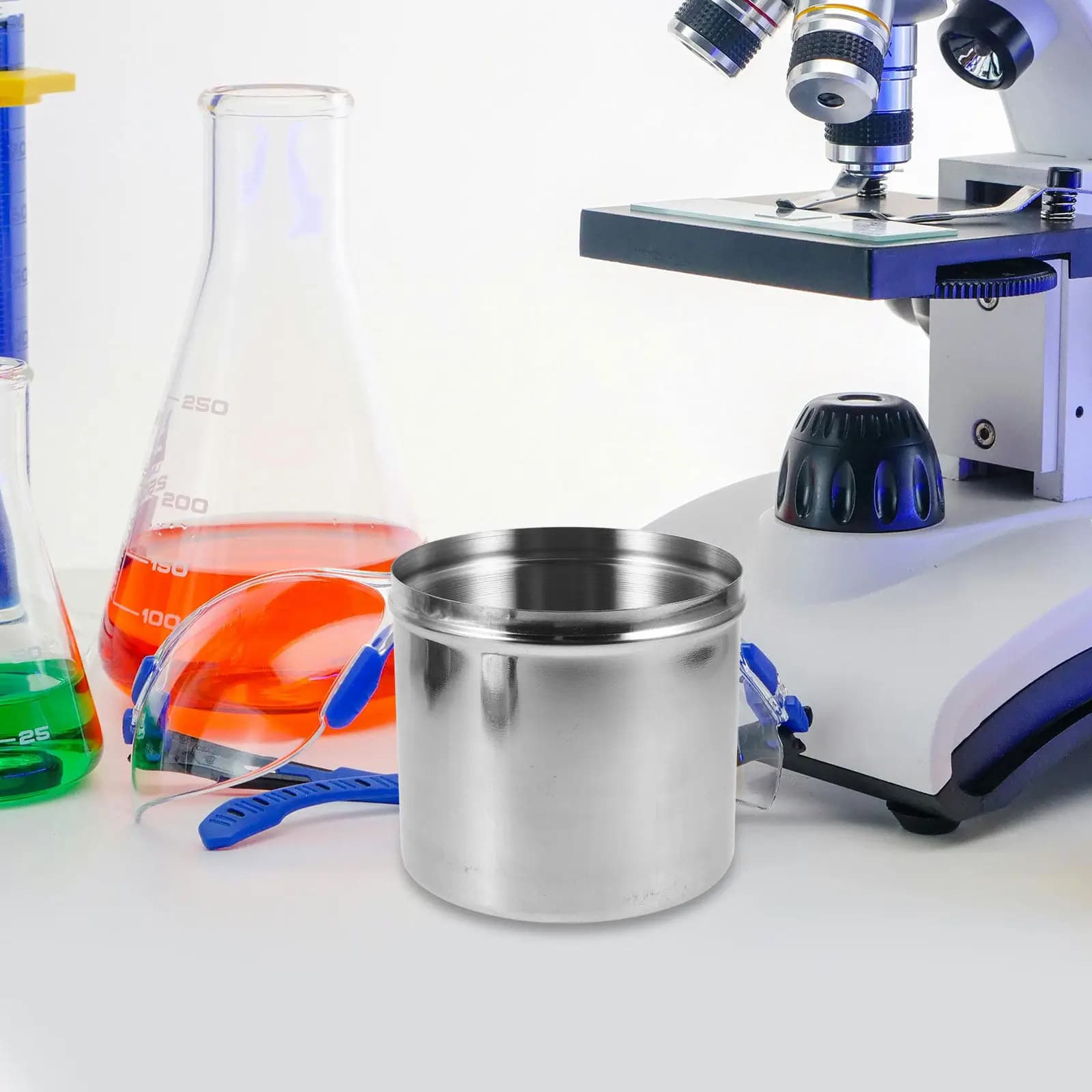 Stainless Steel Sealed Jar 12Cm Heavy Duty Airtight Storage Container for Cotton Balls Ointments Alcohol Creams Tea Bags Gauze