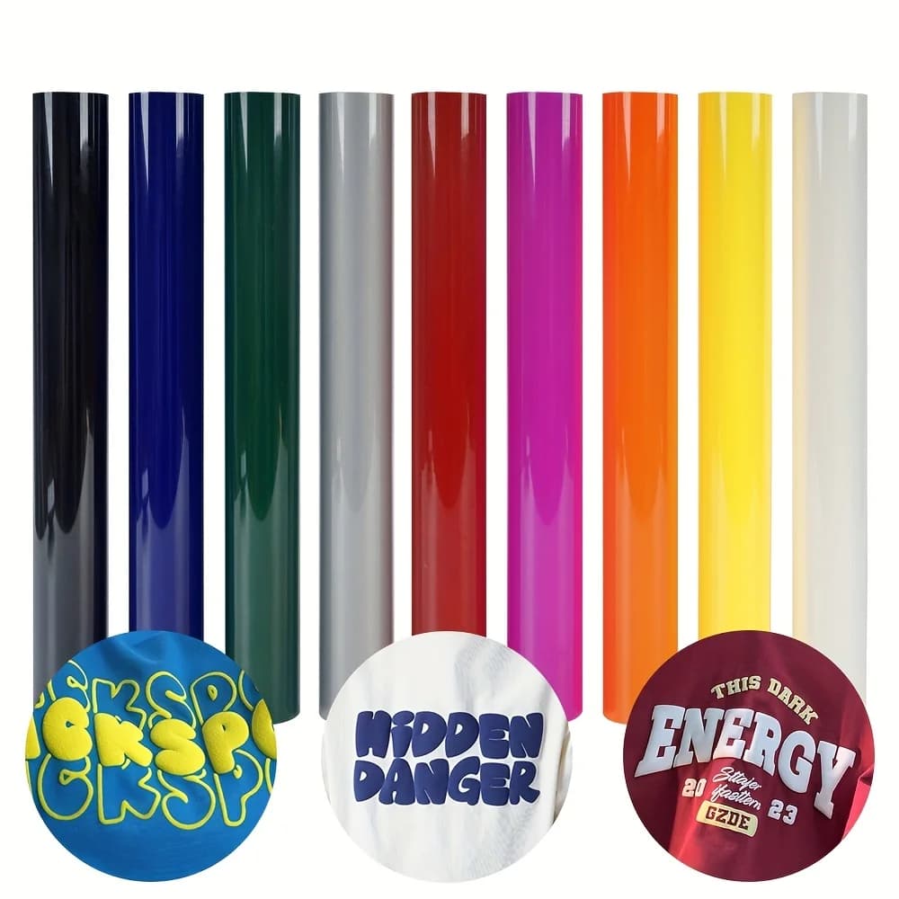 12"x7feet, 3D Puff Heat Transfer Vinyl Sheets For DIY Clothing T-Shirt Mask Jeans Backpack ,Heat Transfer Sticker