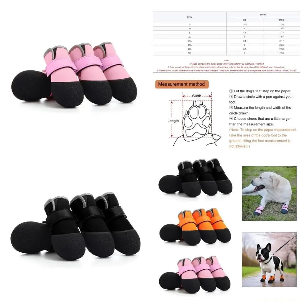 QX2E Pack of 4 protective shoes for dogs Versatile sneakers for pets Breathable shoes for dogs