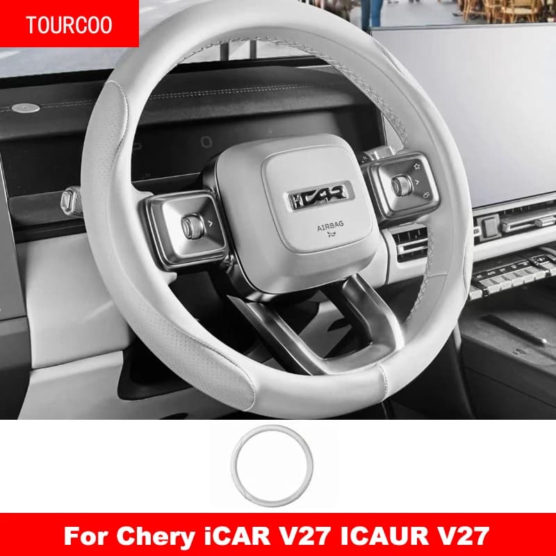 Coprivolante in Pelle Antiscivolo per Chery iCAR V27 ICAUR V27 2026, Accessori Interni Auto