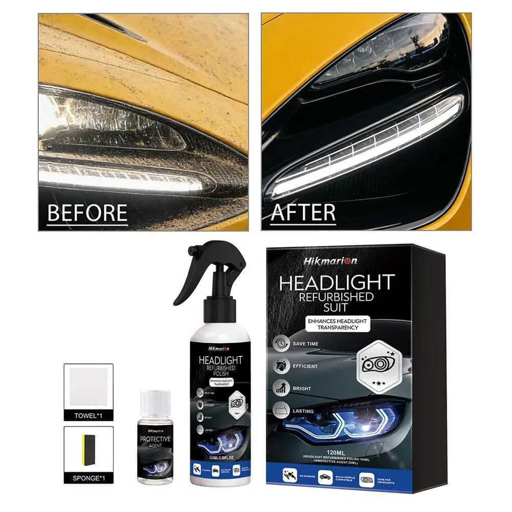 Kit di lucidatura per il ripristino dei fari auto, liquido per la rigenerazione dei fari anteriori, deossidante e illuminante, accessori per l'illuminazione auto
