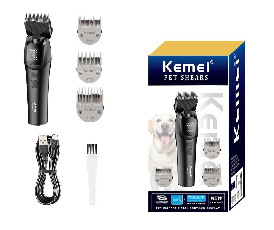 Professional towel for pets Kemei 1857, rechargeable electric towel for cats and dogs, haircut for 10W animals.