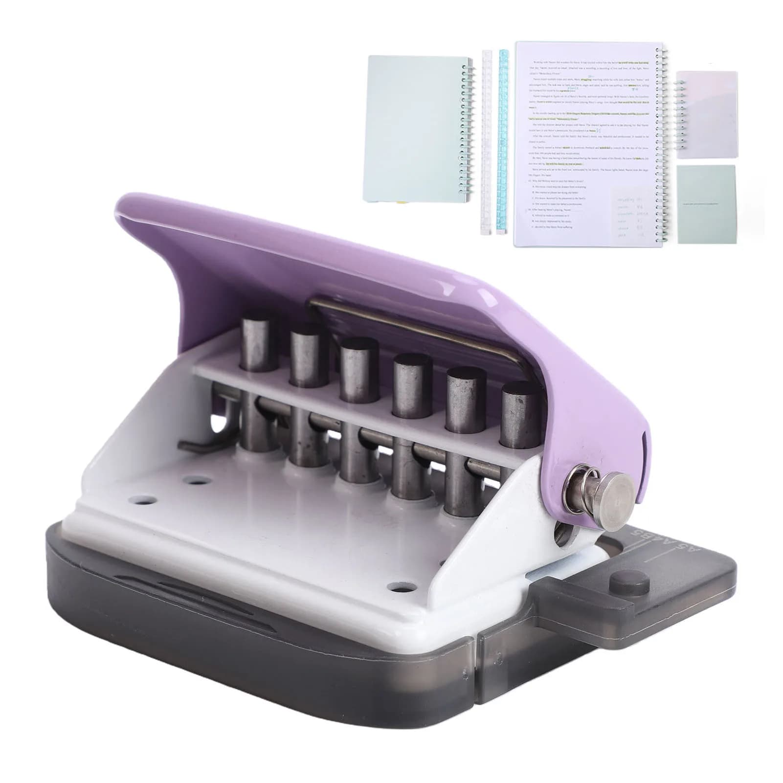 Perforatore a 6 Fori, Compatta Perforatrice per Fogli Sciolti, Adatta per 20, 26, 30 Fori, per Quaderni, Agende e Raccoglitori