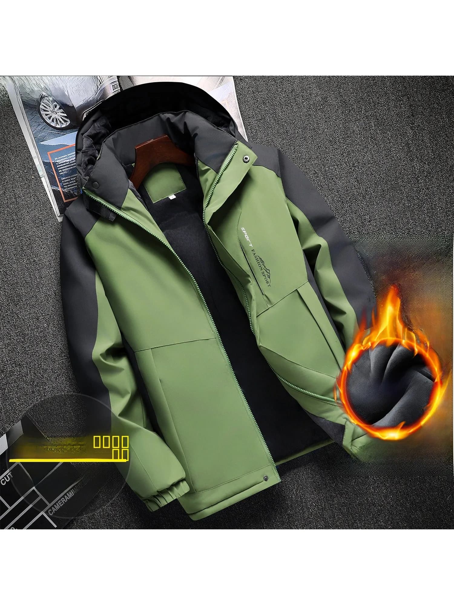 Thickened Fleece Jacket Workwear for Men And Women Cold Storage Outdoor Windproof Waterproof Winter Coat Standard Fit Long Sl...