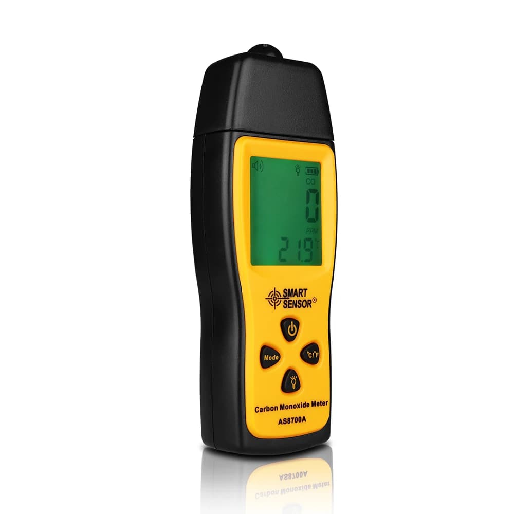 AS8700A Misuratore di monossido di carbonio con tester di gas CO ad alta precisione Monitor Rivelatore Display LCD Allarme sonoro e luminoso