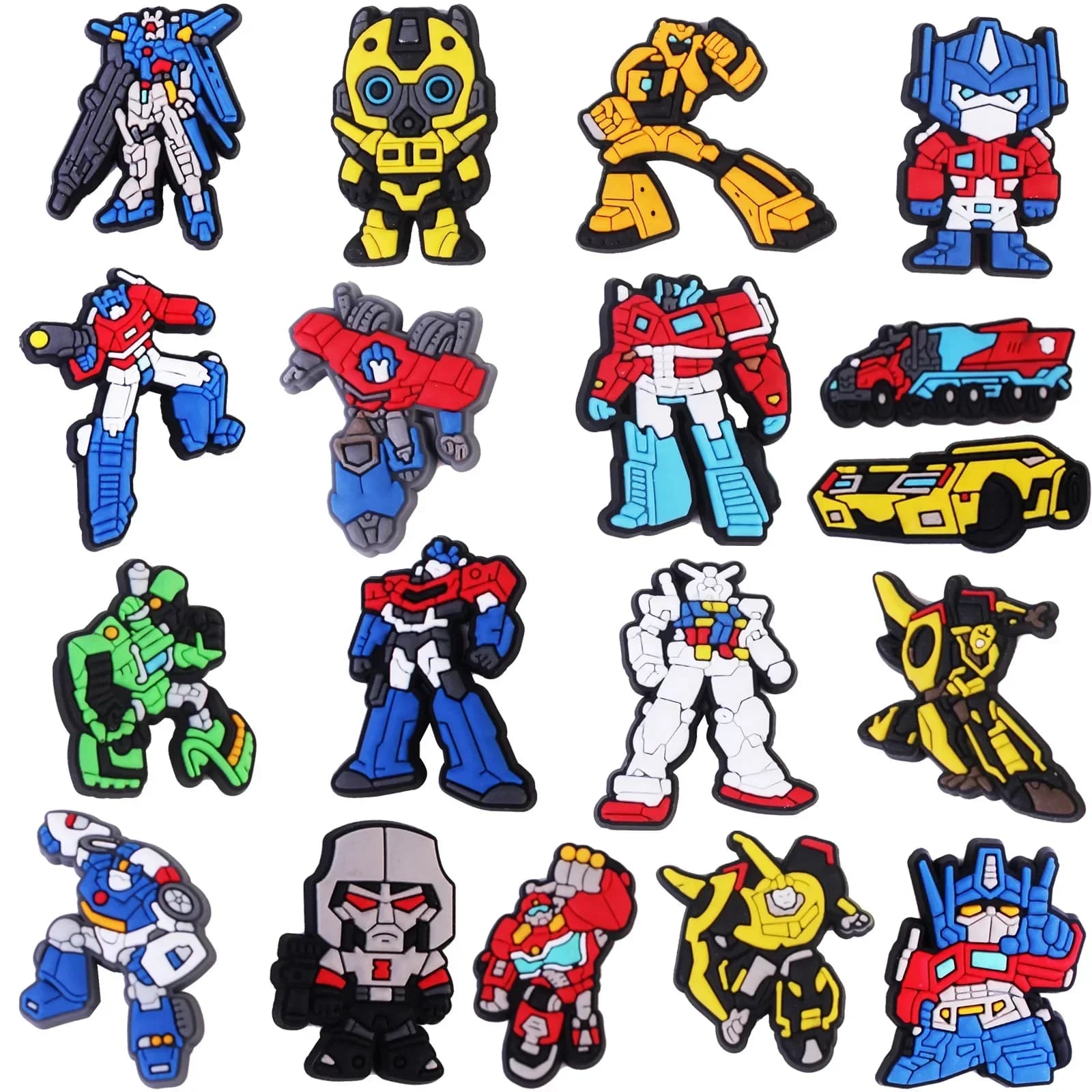 18 pcs/set transformers shoes pendants set of buckles shoes pendants shoes decoration shoes accessories sandals decorating children's gifts