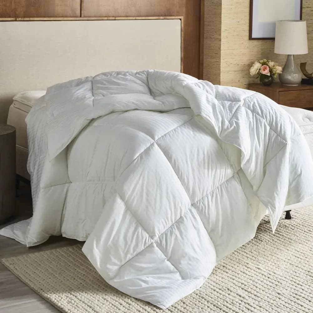 Piumino Alternativo alla Piuma d'Oca per Hotel, Rivestimento 100% Cotone, Bianco, Misura Queen