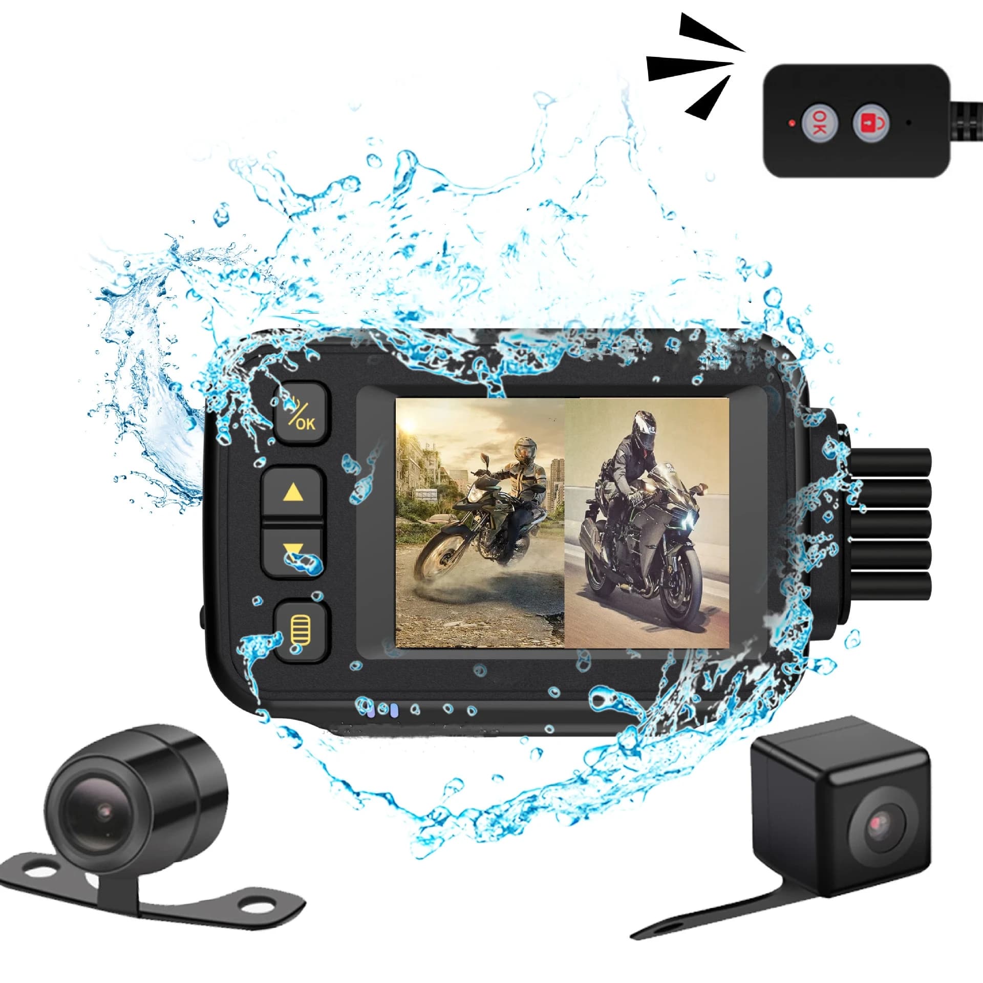 Videocamera per moto DVR a doppio obiettivo Videoregistratore per moto Dash Cam per visione notturna impermeabile