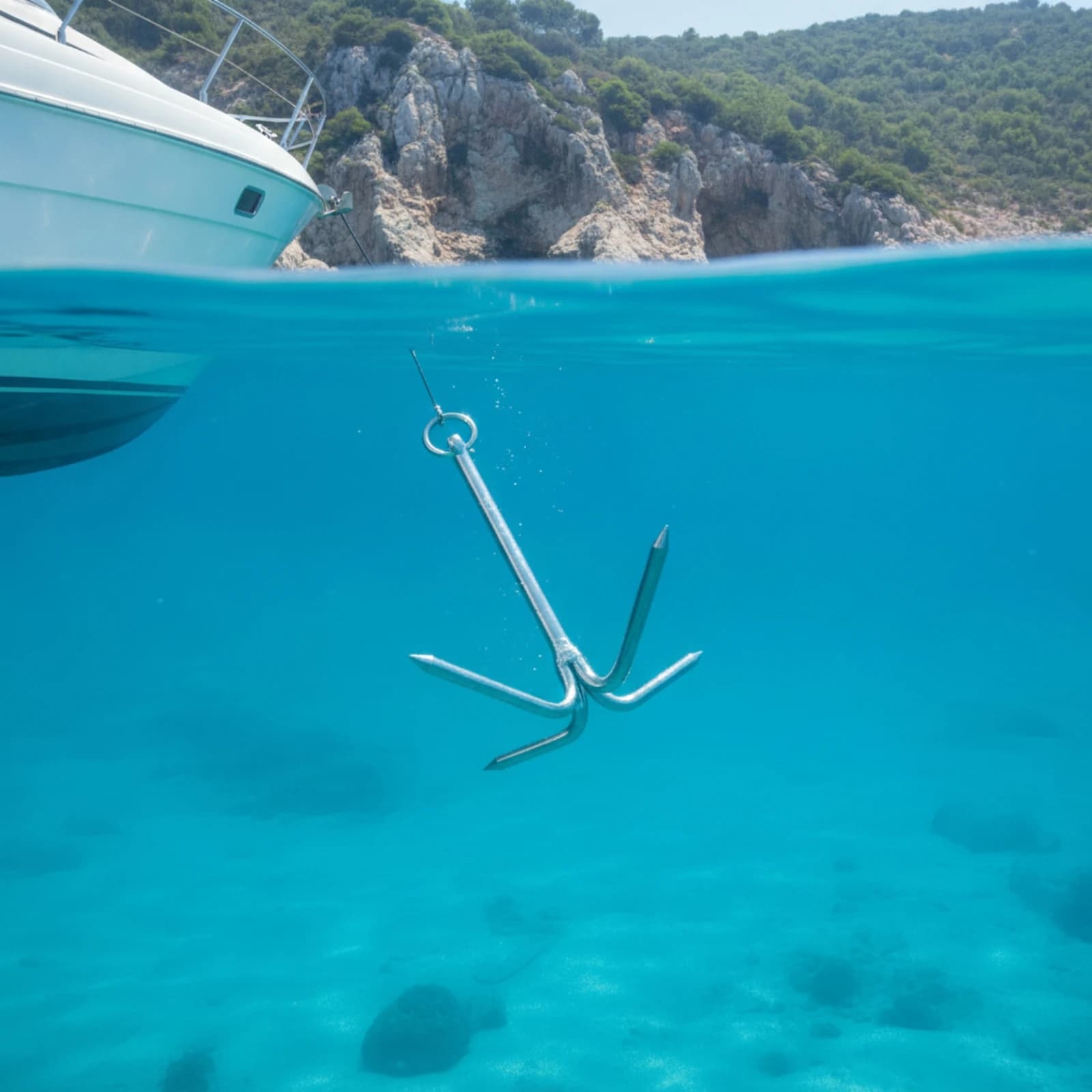 Folding Boat Anchor Polished Stainless Steel Folding Anchor Portable Sturdy for Boaters, Boats, Yachts