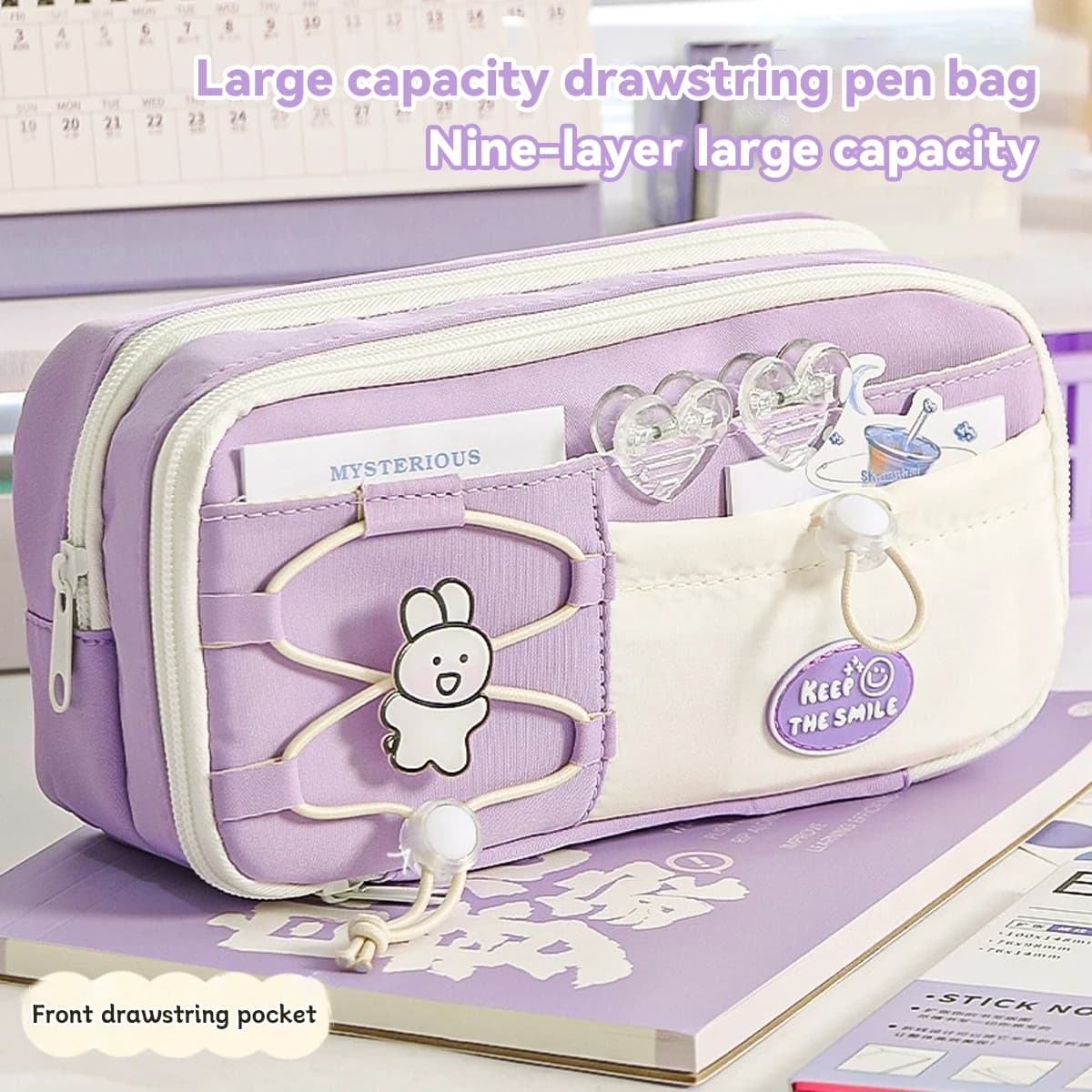 2025 Nuovo Kawaii Doppio Coulisse Astuccio Super Carino Design Creativo Astuccio per matite di grande capacità di alto valore Scatola di cancelleria