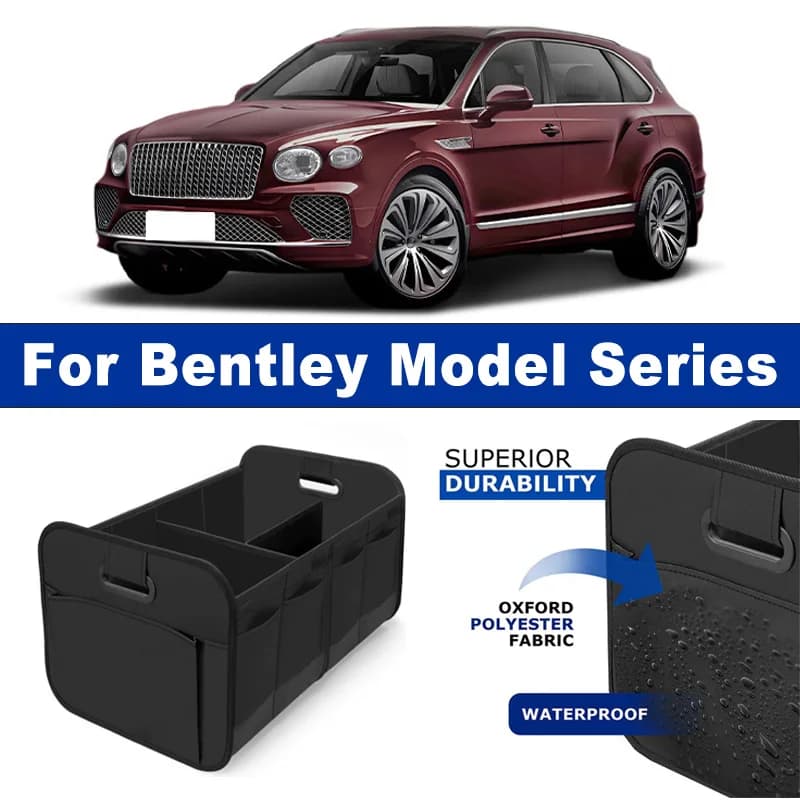 Organizer Pieghevole per Auto, Scatola Portaoggetti Portatile con Rete Laterale per Bentley Continental GT, Flying Spur, Bentayga, Mulsanne, Batur