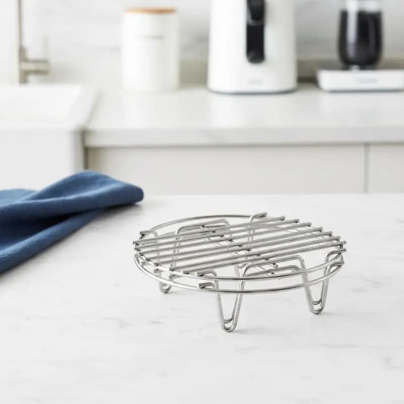 1 pz Griglia per cottura a vapore in acciaio inossidabile, supporto per pentole, accessori per friggitrice ad aria, griglie da cucina per cottura a vapore