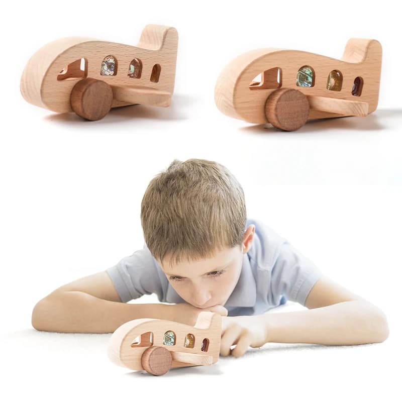 Baby Toys Wooden Toys Baby Toys Wooden Model Plane Baby Wooden Airplane Toy Woodiness Adornment Toy Blocks The Baby Pushed