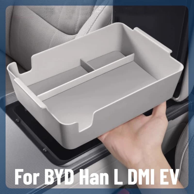 For BYD Han L DMI EV Center Console Armrest Storage Organizer Box Anti-Slip Waterproof Liner Tray Car Interior Mod Styling