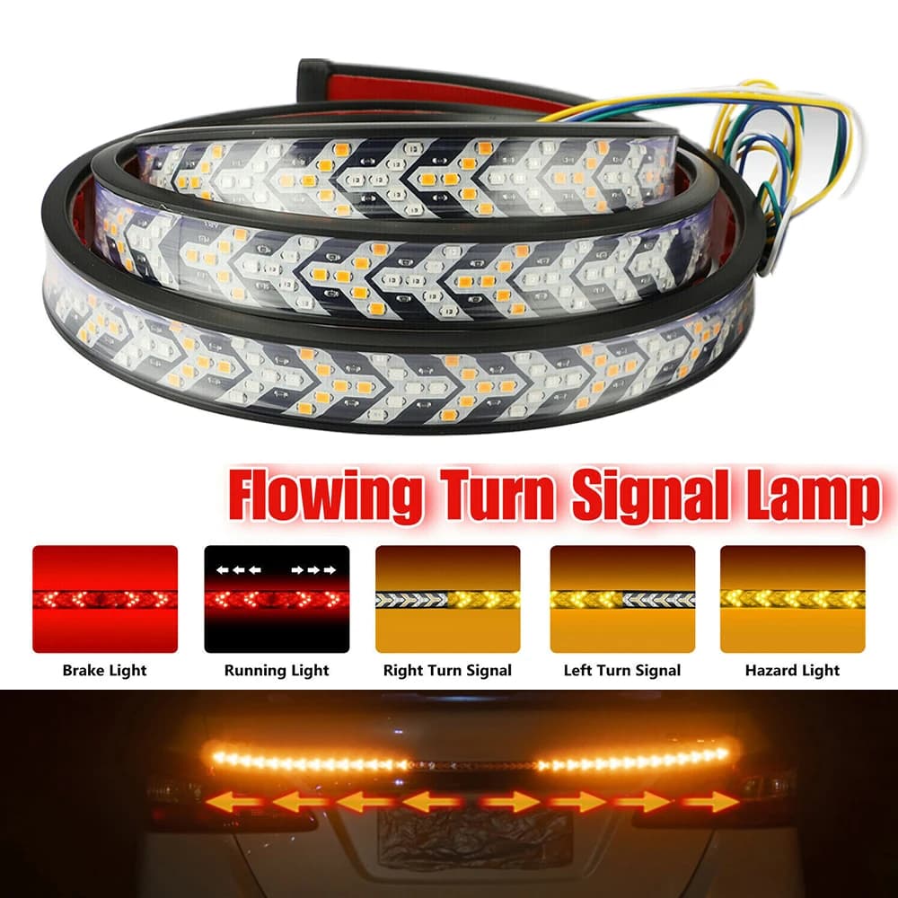 Auto Camion LED Portellone Luce Striscia Indicatore di direzione Lampada Che Scorre Avvertimento Dinamico Freno Retromarcia Barra luminosa per Pickup Jeep 12-24V