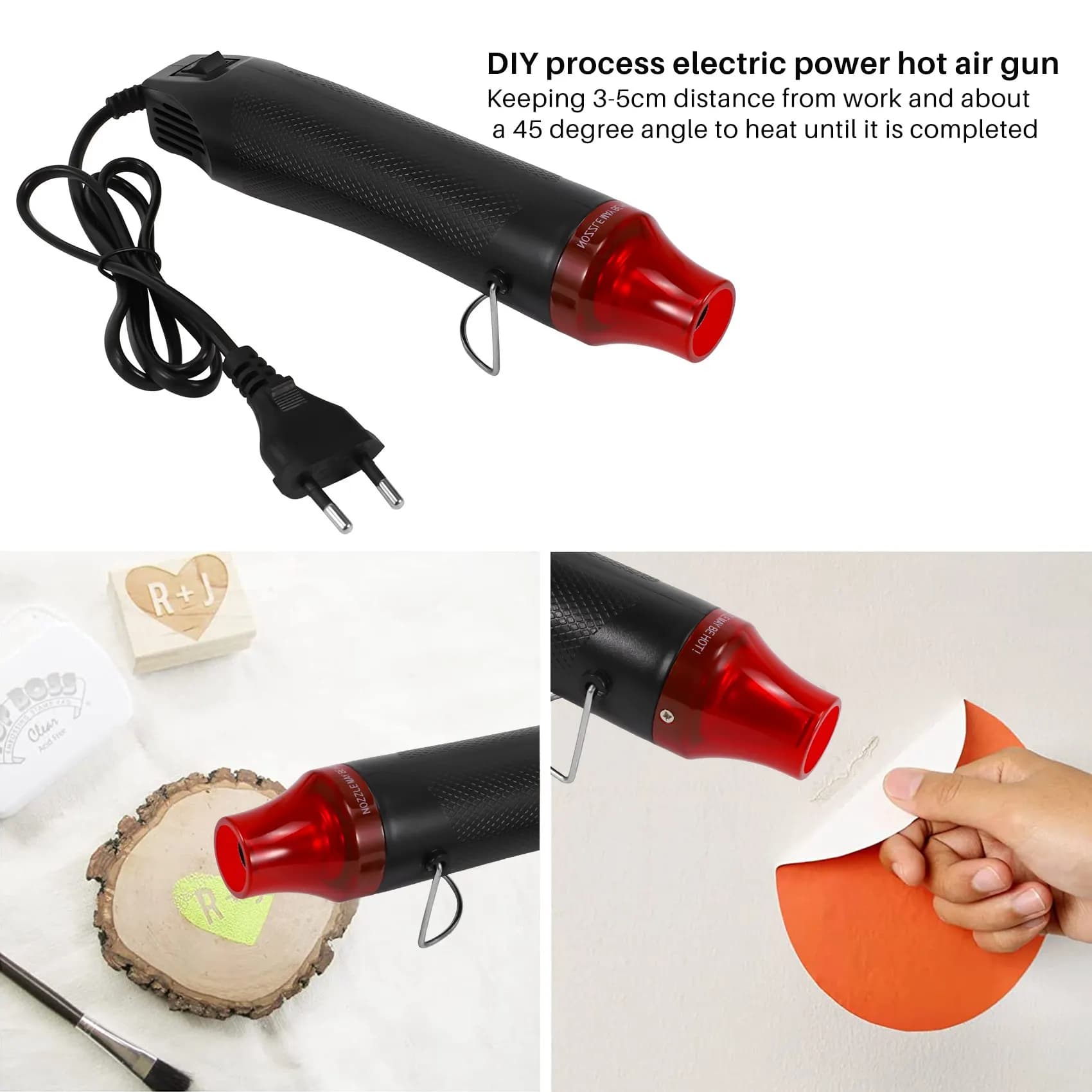 Pistola Termica Mini Fai-da-te 220V 300W con Spina EU per Avvolgimento Tubi Termoretraibili e Asciugatura - B61B